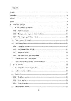 TRANSFORMATORINIŲ TRIUKŠMO LYGIO VERTINIMAS. Paveikslėlis 2