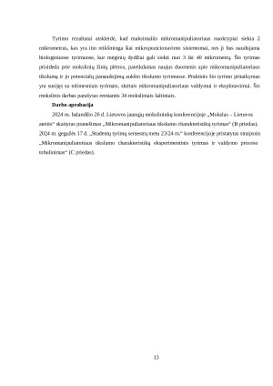 MIKROMANIPULIATORIAUS TIKSLUMO CHARAKTERISTIKŲ TYRIMAS. Paveikslėlis 8