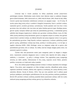 RYŠYS TARP JAUNŲ SUAUGUSIŲJŲ SUBJEKTYVIOS GEROVĖS, STRESO ĮVEIKOS STRATEGIJŲ BEI SAVO SVEIKATOS VERTINIMO. Paveikslėlis 6