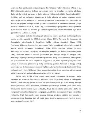 Darbo ir gyvenimo balanso poreikis tarp švietimo įstaigų darbuotojų. Paveikslėlis 10