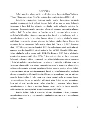 Darbo ir gyvenimo balanso poreikis tarp švietimo įstaigų darbuotojų. Paveikslėlis 4