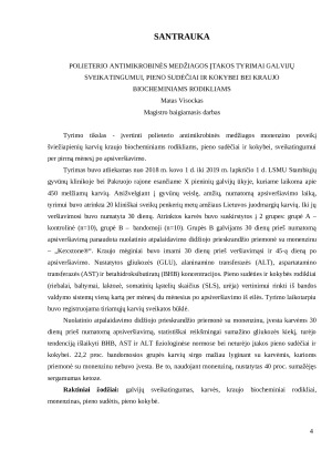 Polieterio antimikrobinės medžiagos įtakos tyrimai galvijų sveikatingumui, pieno sudėčiai ir kokybei bei kraujo biocheminiams rodikliams. Paveikslėlis 4