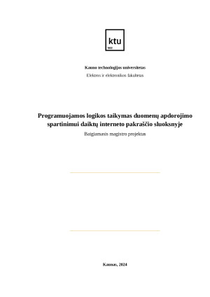 Programuojamos logikos taikymas duomenų apdorojimo spartinimui daiktų interneto pakraščio sluoksnyje