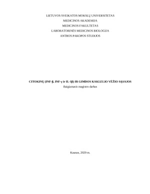 CITOKINŲ (INF-β, INF-γ ir IL-1β) IR GIMDOS KAKLELIO VĖŽIO SĄSAJOS