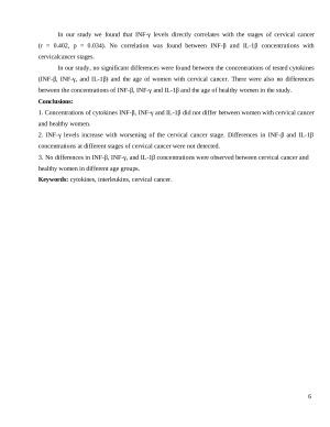 CITOKINŲ (INF-β, INF-γ ir IL-1β) IR GIMDOS KAKLELIO VĖŽIO SĄSAJOS. Paveikslėlis 6