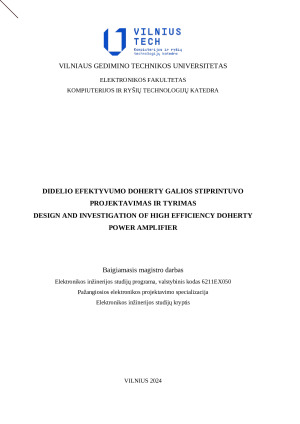 DIDELIO EFEKTYVUMO DOHERTY GALIOS STIPRINTUVO PROJEKTAVIMAS IR TYRIMAS