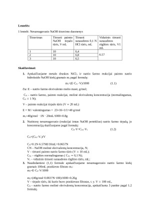 Metalo hidroksido kiekio nustatymas titrimetriniu būdu. Paveikslėlis 3