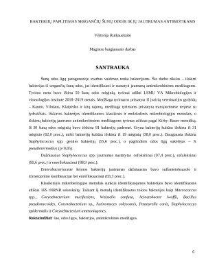 Bakterijų paplitimas sergančių šunų odoje ir jų jautrumas antibiotikams. Paveikslėlis 5