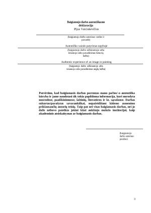 Autentiško vaizdo patyrimas tapyboje. Paveikslėlis 3