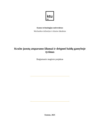Krašto juostų atsparumo šilumai ir drėgmei baldų gamyboje tyrimas