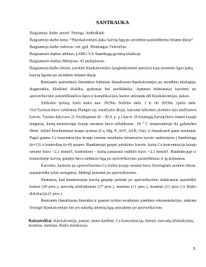 Hipokalcemijos įtaka karvių ligų po atvedimo pasireiškimui tirtame ūkyje. Paveikslėlis 3