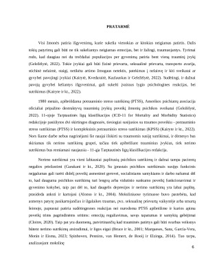 Psichikos sveikatos sutrikimus turinčių asmenų trauminių patirčių ir nerimo sąsajos. Paveikslėlis 6