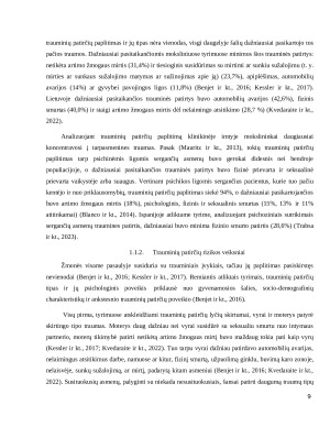 Psichikos sveikatos sutrikimus turinčių asmenų trauminių patirčių ir nerimo sąsajos. Paveikslėlis 9