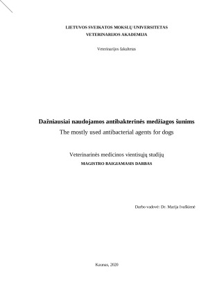Dažniausiai naudojamos antibakterinės medžiagos šunims