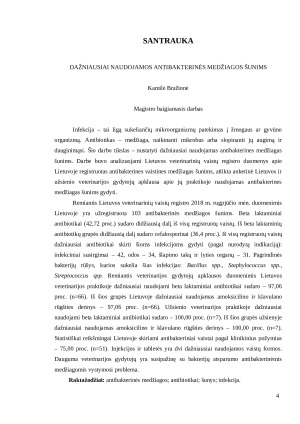 Dažniausiai naudojamos antibakterinės medžiagos šunims. Paveikslėlis 4