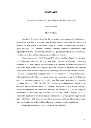 Dažniausiai naudojamos antibakterinės medžiagos šunims. Paveikslėlis 5