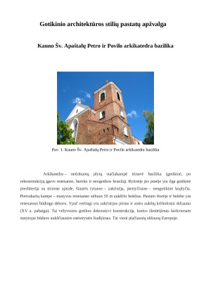 Romaninio (normaninio) ir gotikinio architektūros stilių pastatų apžvalga bei jų panašumai ir skirtumai. 2 namų darbas. Paveikslėlis 2