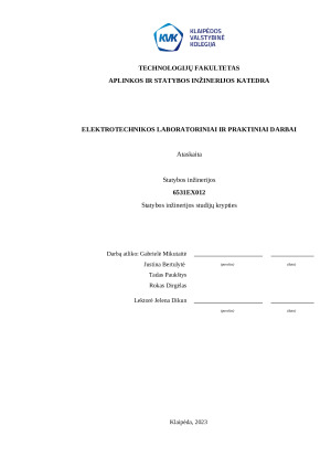 Nuosekliai, lygiagrečiai ir mišriai sujungtų imtuvų nuolatinės elektros srovės grandinės parametrų tyrimas