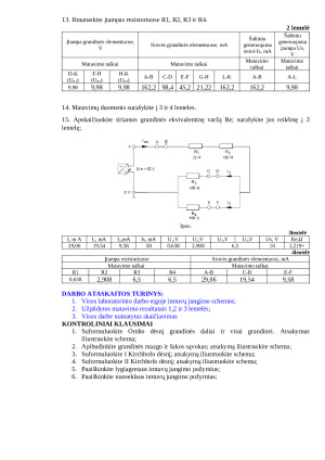 Nuosekliai, lygiagrečiai ir mišriai sujungtų imtuvų nuolatinės elektros srovės grandinės parametrų tyrimas. Paveikslėlis 3