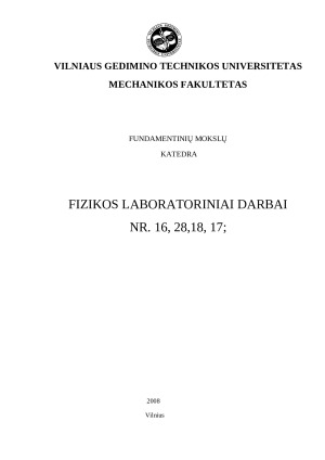 FIZIKOS LABORATORINIAI DARBAI