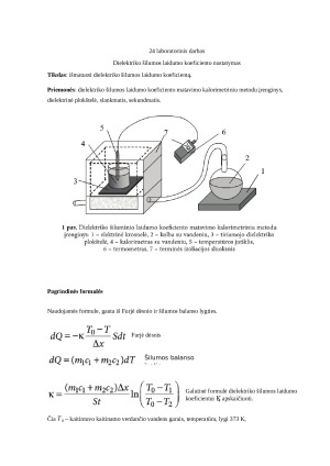 Dielektriko šilumos laidumo koeficiento nustatymas. Paveikslėlis 1