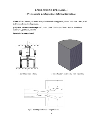 Presuojamojo metalo plastinės deformacijos tyrimas