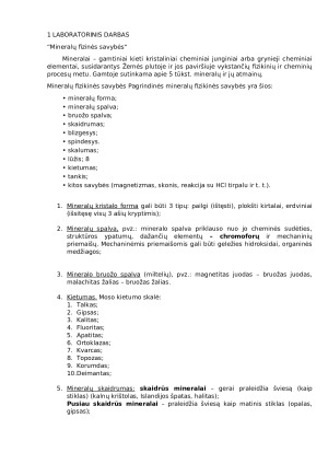 Mineralų fizinės savybės. Paveikslėlis 1