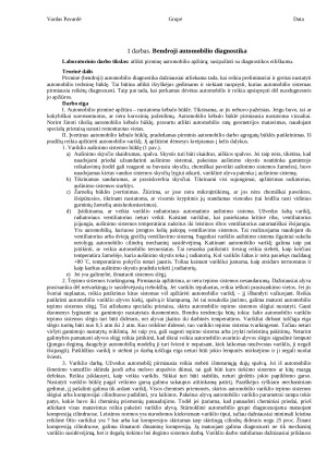Bendroji automobilio diagnostika. Paveikslėlis 1