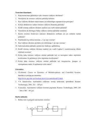AUTOMATINĖS SISTEMOS VALDYMO TIKSLUMO MATAVIMAS. Paveikslėlis 5