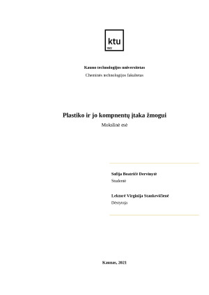 Plastiko ir jo kompnentų įtaka žmogui. Esė. Paveikslėlis 1