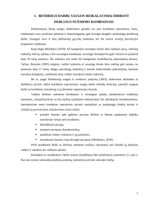 DARBUOTOJŲ SAUGA DERLIAUS NUĖMIMO DARBŲ METU. Paveikslėlis 5