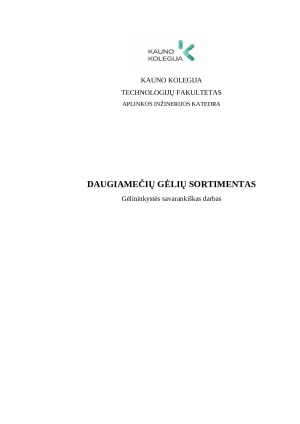 DAUGIAMEČIŲ GĖLIŲ SORTIMENTAS