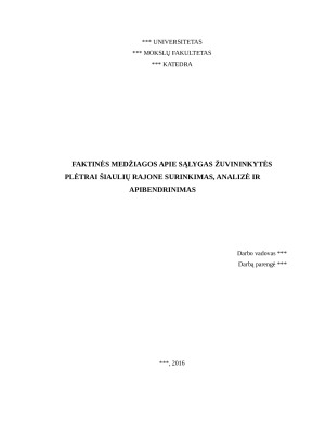 FAKTINĖS MEDŽIAGOS APIE SĄLYGAS ŽUVININKYTĖS PLĖTRAI ŠIAULIŲ RAJONE SURINKIMAS, ANALIZĖ IR APIBENDRINIMAS