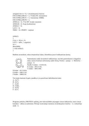 Mikroprocesoriai. 3 praktinis darbas. Programa sukurta su MPLAB X IDE. Paveikslėlis 3