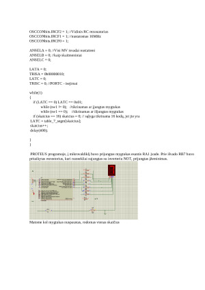 Mikroprocesoriai. 3 praktinis darbas. Programa sukurta su MPLAB X IDE. Paveikslėlis 7
