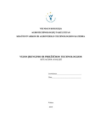 VEJOS ĮRENGIMO IR PRIEŽIŪROS TECHNOLOGIJOS