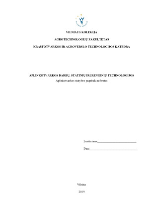 Aplinkotvarkos statybos pagrindų referatas