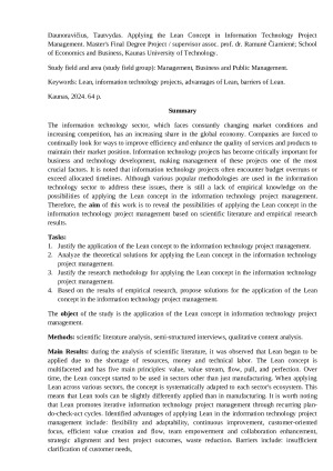 „Lean“ koncepcijos taikymas informacinių technologijų projektų valdyme. Paveikslėlis 4