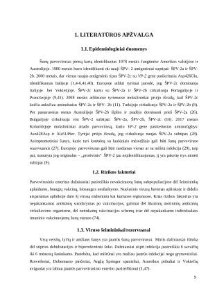Šunų klinikinių mėginių parvovirusų VP-2 geno filogenetiniai tyrimai ir molekulinės biologijos lyginamoji analizė. Paveikslėlis 9