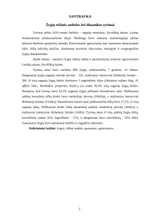 ŽYGIŲ RŪŠINĖS SUDĖTIES BEI DINAMIKOS TYRIMAI. Paveikslėlis 2