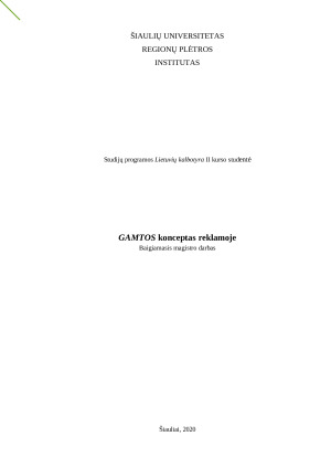 GAMTOS konceptas reklamoje. Paveikslėlis 1
