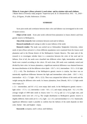 PAPRASTOSIOS PUŠIES (Pinus sylvestris L.) SĖKLŲ SPALVA IR JOS RYŠIS SU SĖKLŲ PILNUMU. Paveikslėlis 3