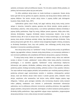 AKCIJŲ RINKOS KAINAS SĄLYGOJANČIŲ FUNDAMENTALIŲJŲ VEIKSNIŲ TYRIMAS EKONOMIKOS POKYČIŲ KONTEKSTE. Paveikslėlis 10