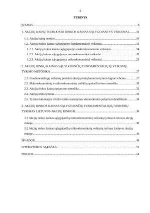 AKCIJŲ RINKOS KAINAS SĄLYGOJANČIŲ FUNDAMENTALIŲJŲ VEIKSNIŲ TYRIMAS EKONOMIKOS POKYČIŲ KONTEKSTE. Paveikslėlis 6