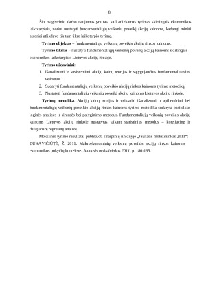 AKCIJŲ RINKOS KAINAS SĄLYGOJANČIŲ FUNDAMENTALIŲJŲ VEIKSNIŲ TYRIMAS EKONOMIKOS POKYČIŲ KONTEKSTE. Paveikslėlis 8