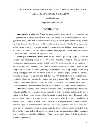 Specifinių žymenų identifikavimas šviežiapienių karvių ankstyvai subklinikinių acidozių diagnostikai. Paveikslėlis 5