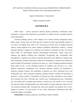 Aptvaruose laikomų danielių (Dama dama) užsikrėtimas virškinamojo trakto nematodais ir jo sezoniai pokyčiai. Paveikslėlis 3
