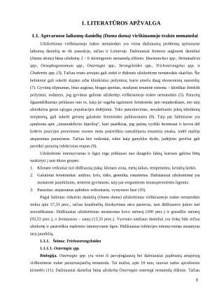 Aptvaruose laikomų danielių (Dama dama) užsikrėtimas virškinamojo trakto nematodais ir jo sezoniai pokyčiai. Paveikslėlis 8