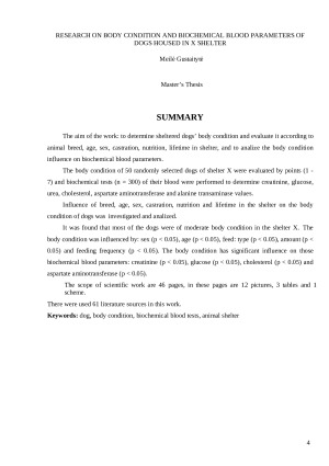 Šunų, laikomų X prieglaudoje, įmitimo ir kraujo biocheminių rodiklių tyrimai. Paveikslėlis 4