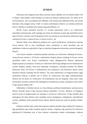 Pieninių galvijų ligų po apsiveršiavimo monitoringas naudojantis bandos valdymo programa. Paveikslėlis 6